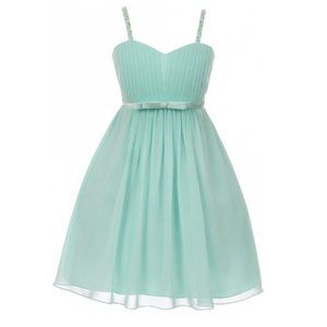 little Girls Kids Toddler Chiffon Easter Party Flower Girl Dress Mint Sz 6